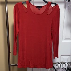 Red long sleeved shirt